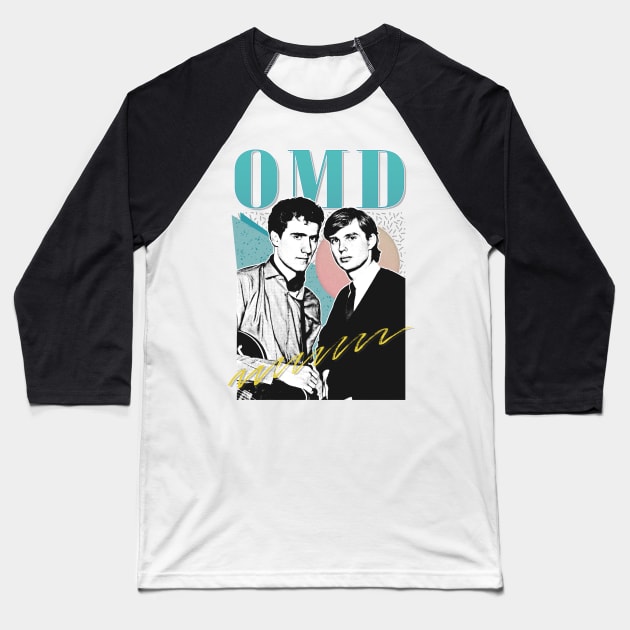 OMD \ Original Retro Tribute Design Baseball T-Shirt by DankFutura